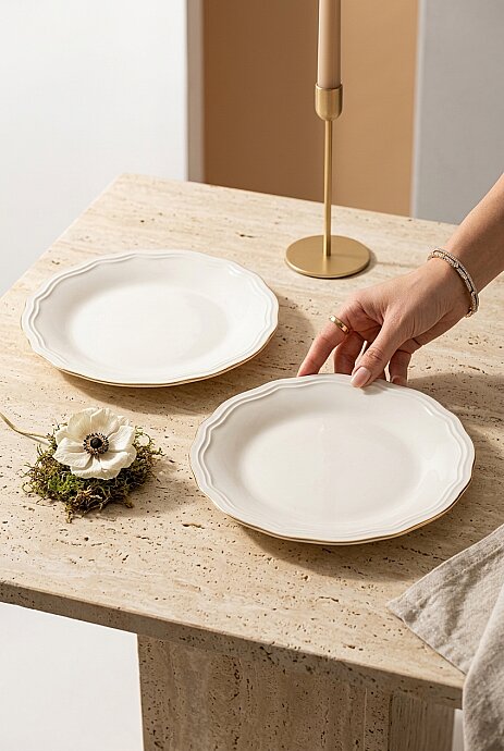Gamze 6 Parça 19 cm Altın Fileli Pasta Takımı - 