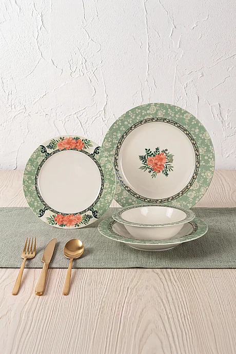 Rosen Green 24 Parça 6 Kişilik Yemek Takımı - (1)