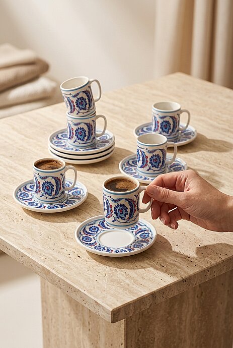 Ottoman Bloom 12 Parça 6 Kişilik Kahve Takımı 90 cc - 
