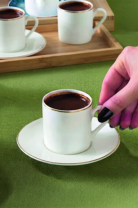 Tulu Porselen Efsun 12 Parça 6 Kişilik Kahve Fincan Takımı 120 Cc - 1