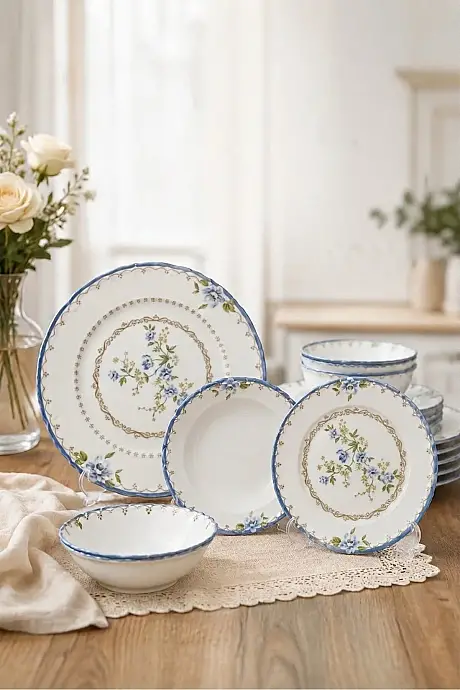 Tulu Porselen Liana 24 Parça 6 Kişilik Yemek Takımı DB2690 - 1