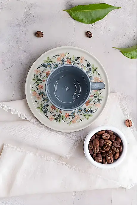 Tulu Porselen Lumera 4 Parça 2 Kişilik Porselen Kahve Fincan Takımı - 2