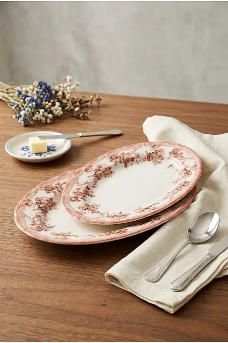 Tulu Porselen Miras 2 Parça 25 Cm Kayık Tabak DB5277 - 2