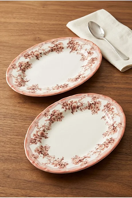 Tulu Porselen Miras 2 Parça 25 Cm Kayık Tabak DB5277 - 1