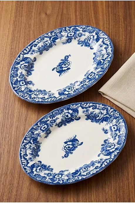Tulu Porselen Miras 2 Parça 25 Cm Kayık Tabak DB5311 - 1