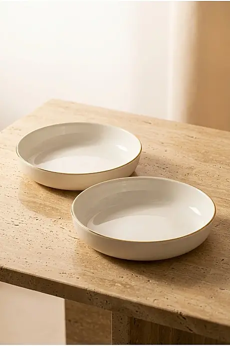 Tulu Porselen Modern 2 Parça 20 cm Bowl Kase - 1
