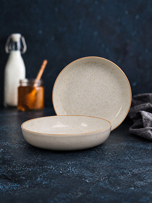 Tulu Porselen Modern 2 Parça 20 cm Bowl Kase - 
