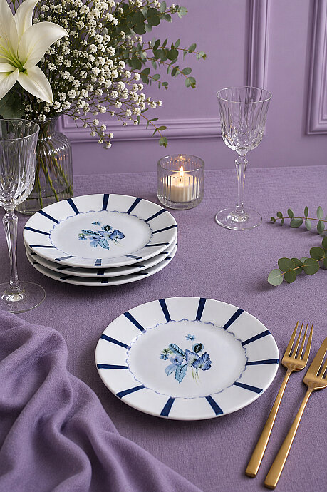 Tulu Porselen Ocean Breeze 4 Parça 19 Cm Pasta Tabağı - 