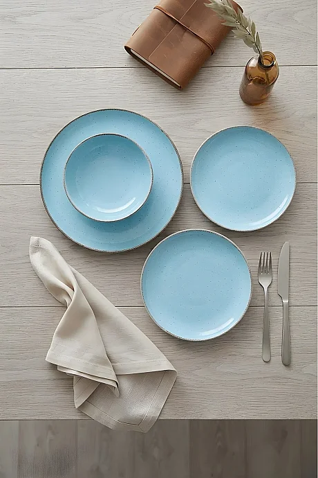 Tulu Porselen Rain Blue 24 Parça 6 Kişilik Yemek Takımı - 2