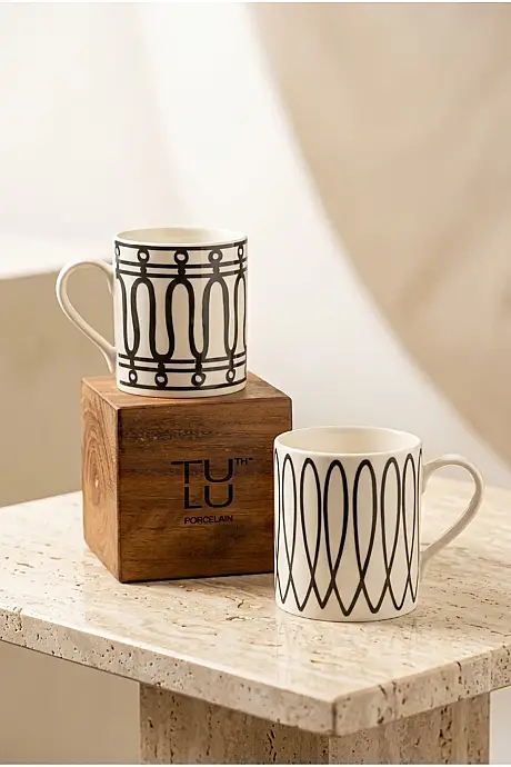 Tulu Porselen Ritim 2 Kişilik Mug Bardak (280 cc) - 1