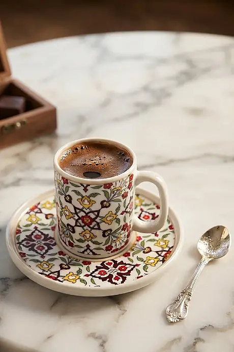 Tulu Porselen Rosalia 12 Parça 6 Kişilik Porselen Fincan Takımı - 1