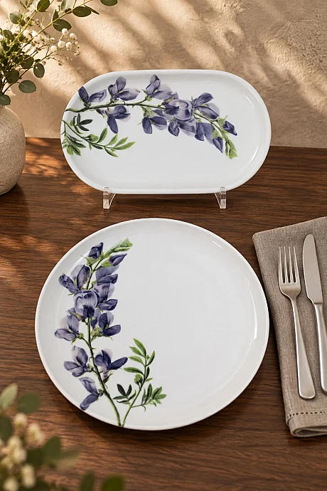 Tulu Porselen Royal Purple 14 Parça 6 kişilik Kahvaltı Takımı - 4