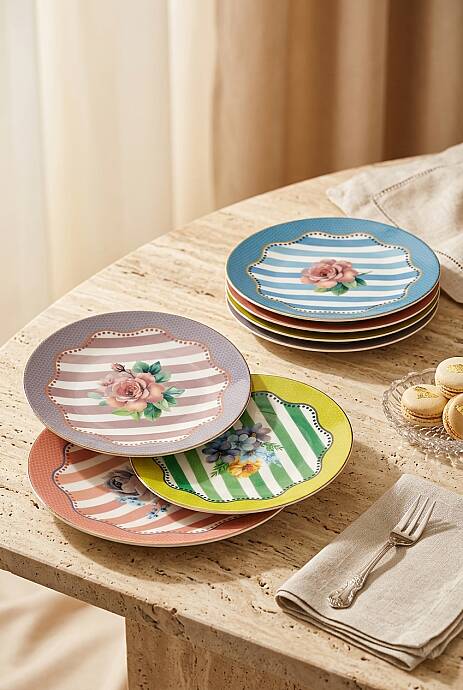 Tulu Porselen Royale Masion 4 Parça 19 Cm Porselen Pasta Sunum Tabağı - 1