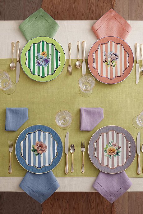 Tulu Porselen Royale Masion 4 Parça 19 Cm Porselen Pasta Sunum Tabağı - 