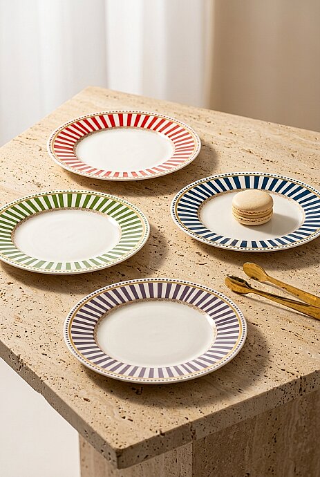 Tulu Porselen Tivora 4 Parça 19 Cm Pasta Tabağı - 