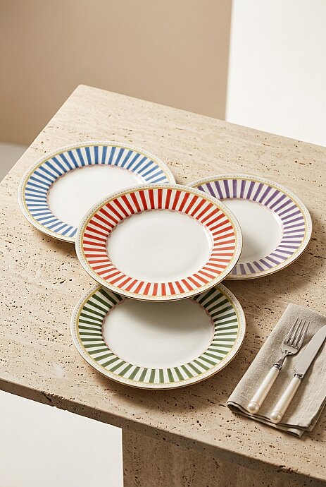 Tulu Porselen Tivora 4 Parça 19 Cm Pasta Tabağı - 