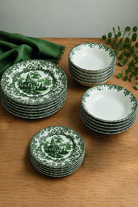 Tulu Porselen Verde 24 Parça 6 Kişilik Yemek Takımı - 3