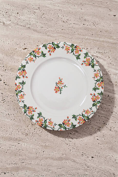 Tulu Porselen Vintage Goblen 18 Parça 6 Kişilik Yemek Takımı - 4