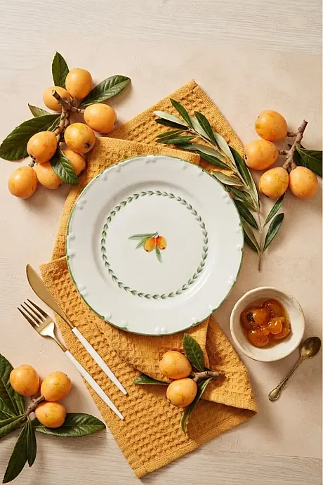 Tulu Porselen Zesta 6 Parça 19 Cm Porselen Pasta Tabağı - 1