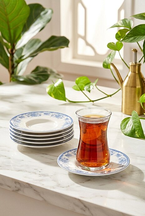 Yadigar 12 Parça 6 Kişilik Çay Seti Mavi - 