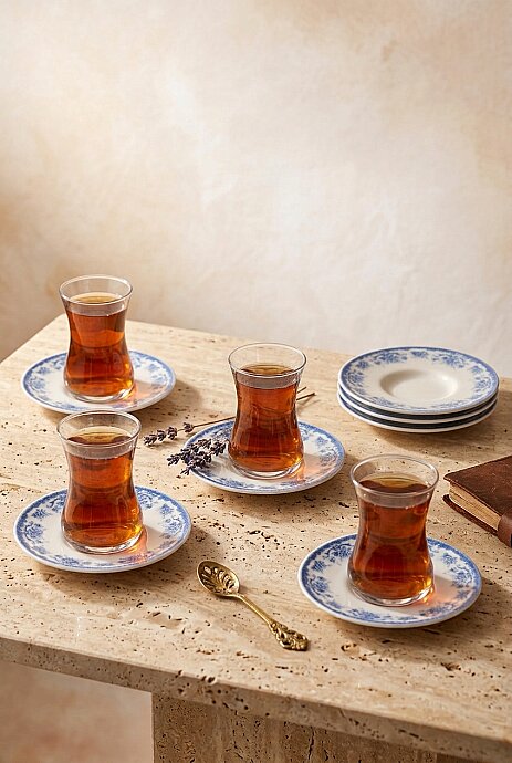 Yadigar 12 Parça 6 Kişilik Çay Seti Mavi - 