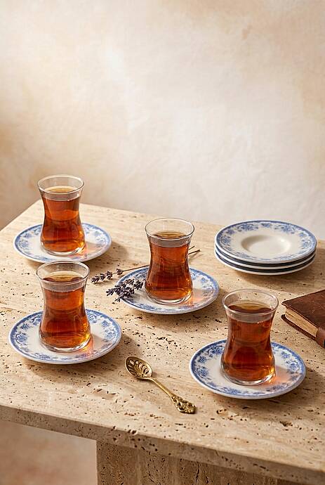 Yadigar 12 Parça 6 Kişilik Çay Seti Mavi - 3